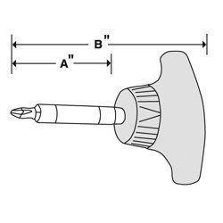 Bitsskruetr&aelig;kker m. T-h&aring;ndtag og skralde