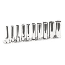 Lang top, tommer, 12 kant, s&aelig;t til 1/4'' drive