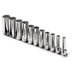 Lang  top, tommer, 12 kant, s&aelig;t til 3/8'' drive