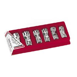 Kort kardantop, tommer, 6 kant, s&aelig;t til 3/8'' driv