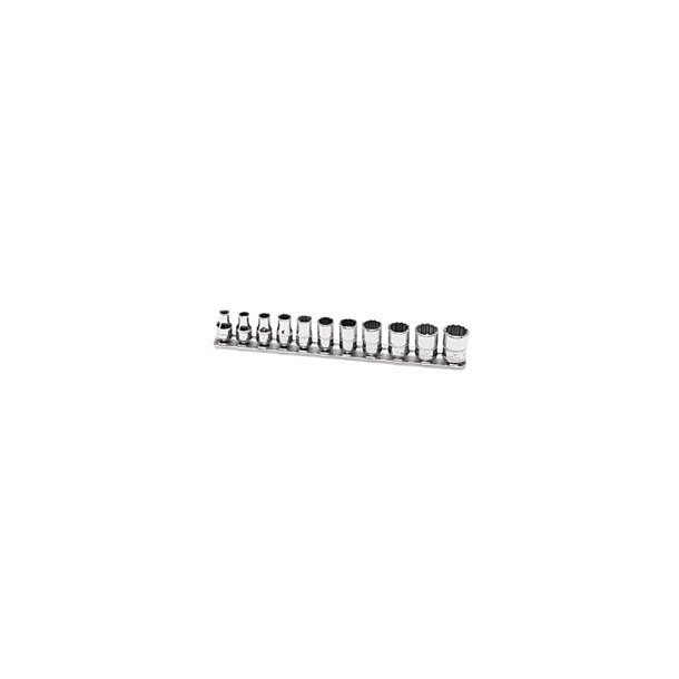 Kort  top, mm, 12 kant, s&aelig;t til 1/4'' drive