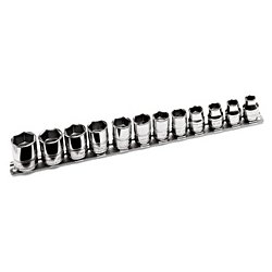 Kort  top, mm, 12 kant, s&aelig;t til 3/8'' drive