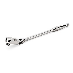 Skralden&oslash;gle, lang flex h&aring;ndtag, krom, 3/8''